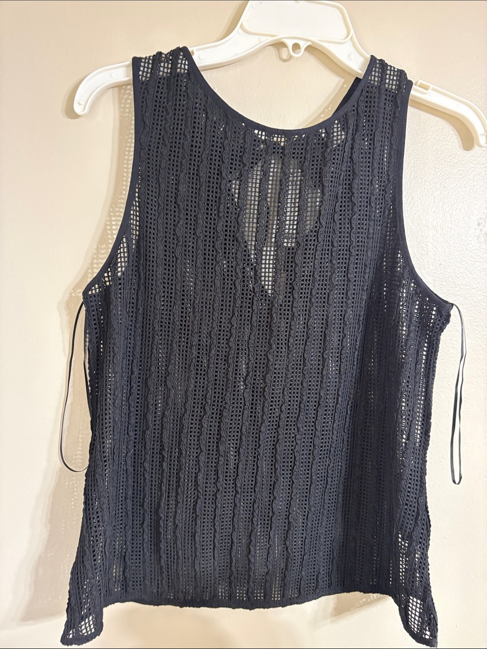 H&M Black Crochet Sleeveless Tunic